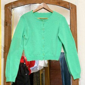 Soft Mint Green Cardigan Button Up Cozy